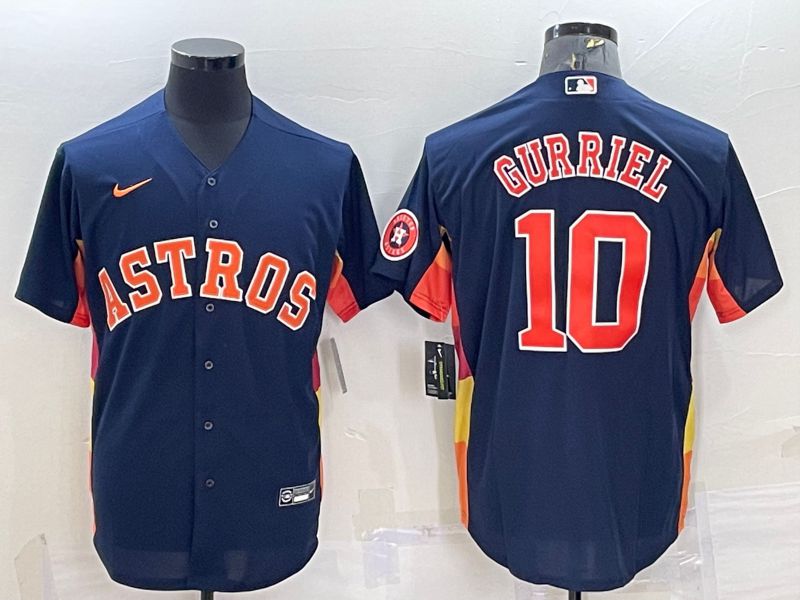 Men Houston Astros 10 Gurriel Blue Game Nike 2022 MLB Jerseys